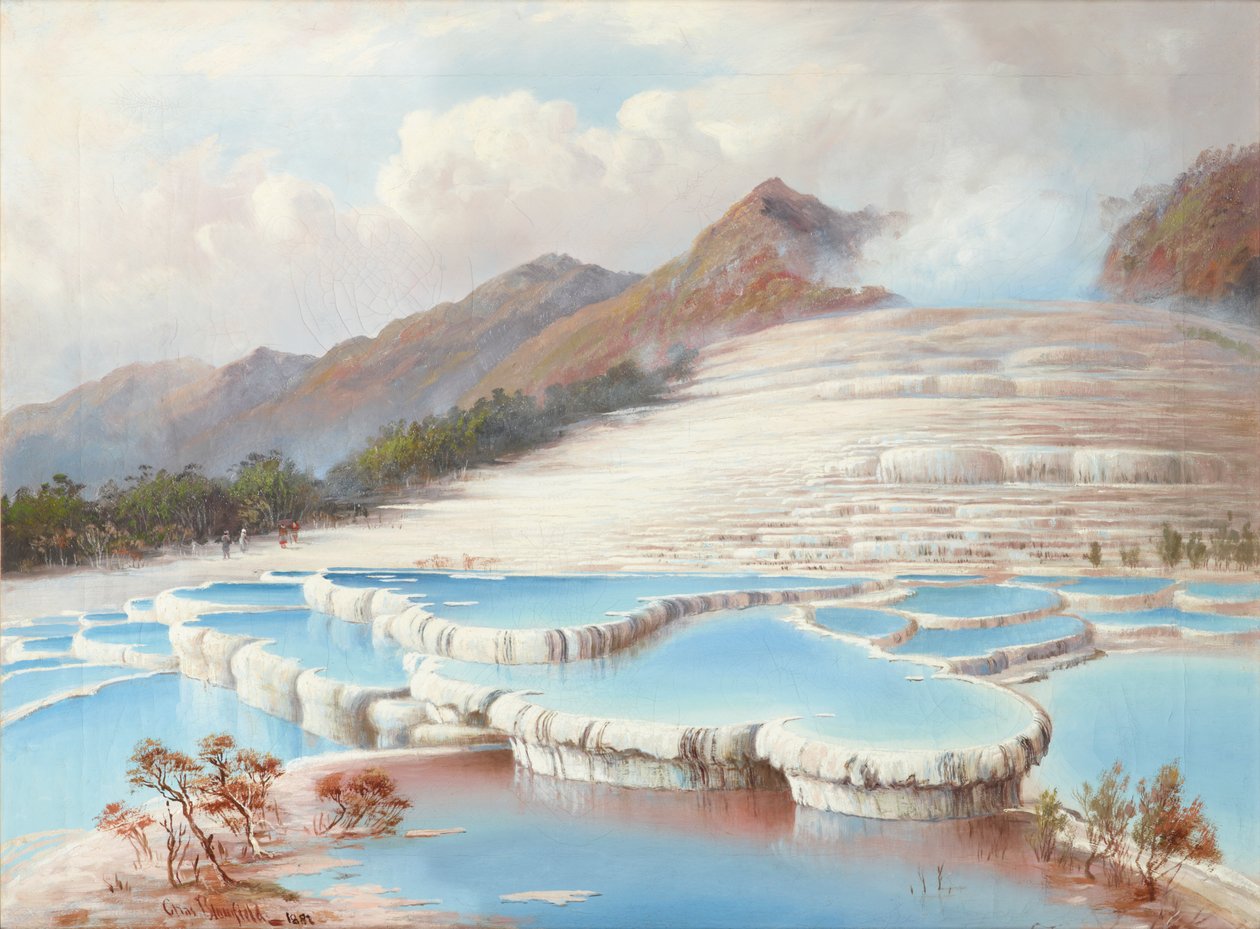 Fehér teraszok, Új -Zéland alkotó: Charles Blomfield