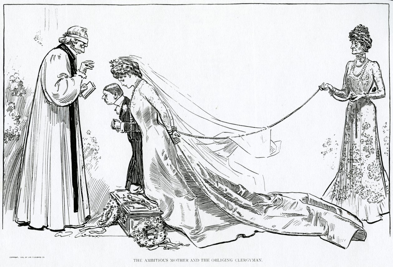 Az ambiciózus anya és a kötelességtudó lelkész, 1902 alkotó: Charles Dana Gibson