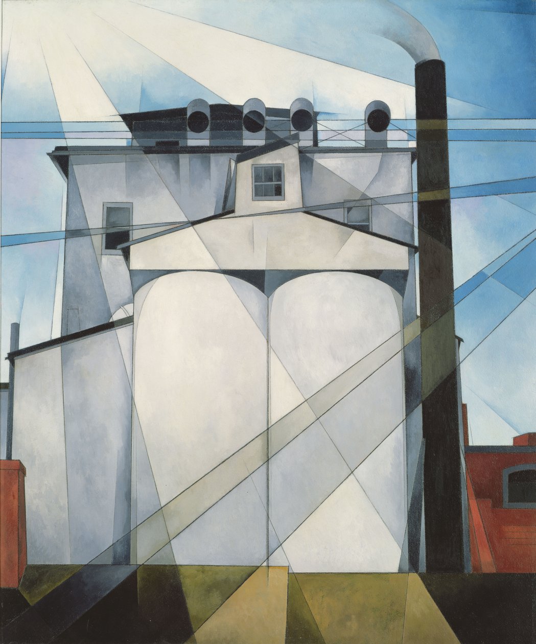 Egyiptom, 1927 (olaj, kréta és grafit ceruza kompozíciós táblán) alkotó: Charles Demuth