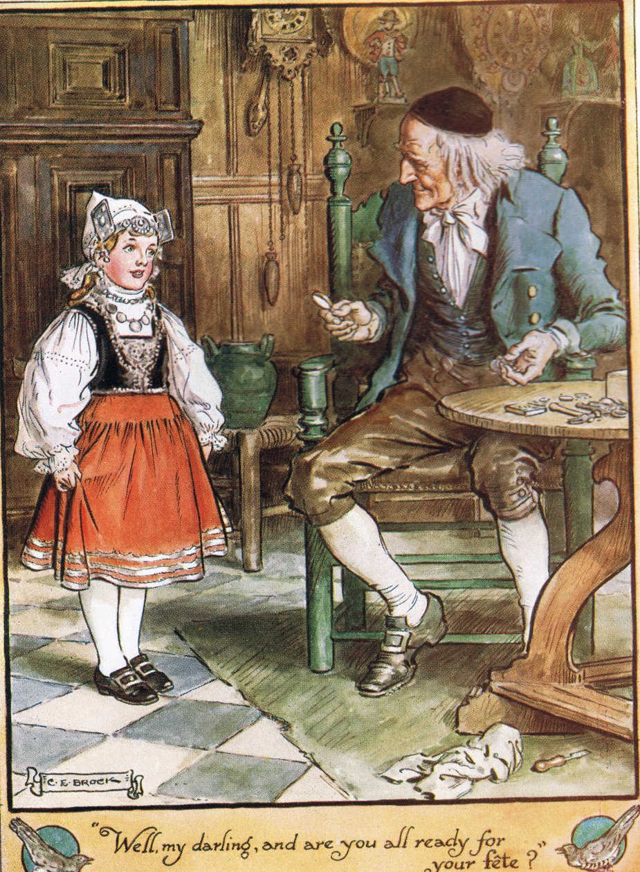 Készen állunk az ünnepségre, illusztráció Mrs Molesworth "The Cuckoo Clock" című művéből, amelyet a Macmillan 1930-ban adott ki. alkotó: Charles Edmund Brock