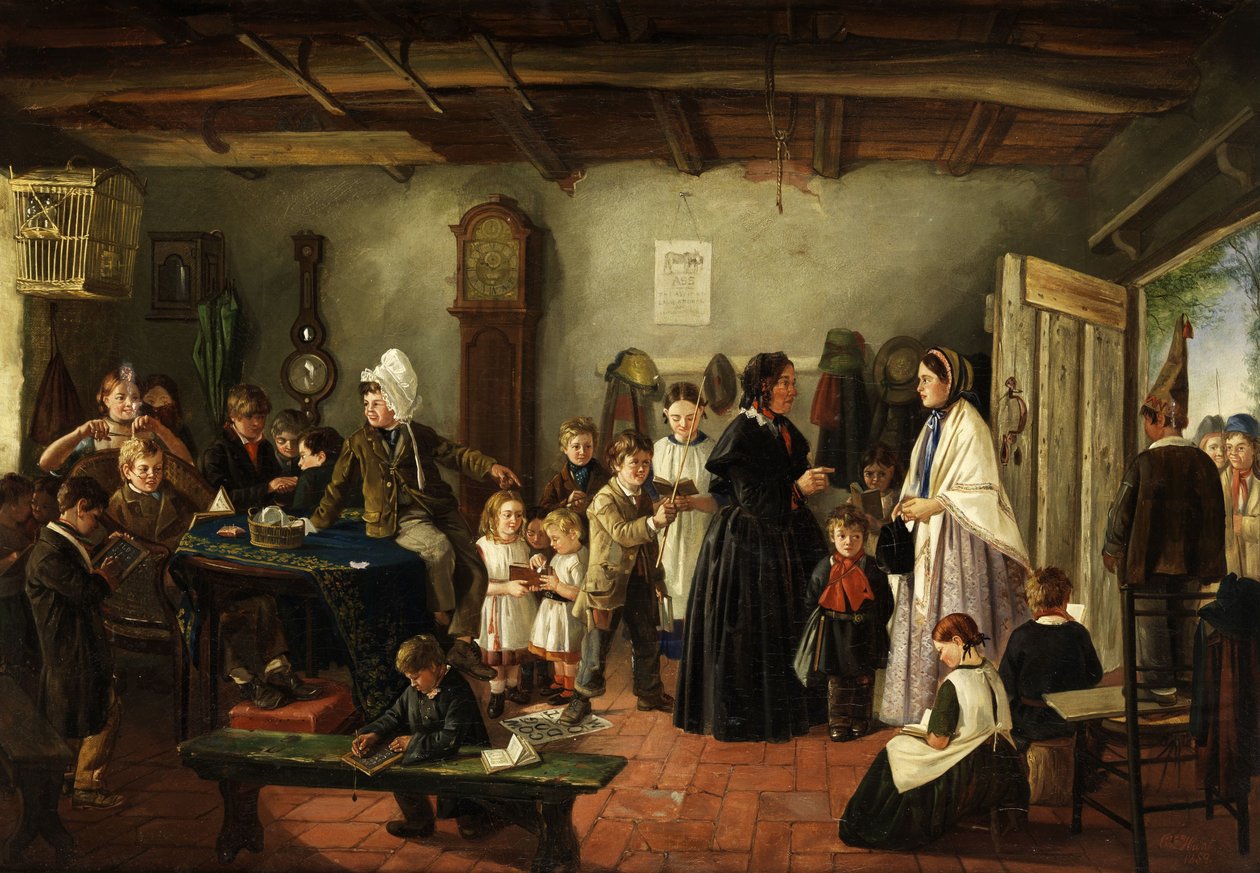 Az iskolai látogatás alkotó: Charles Hunt