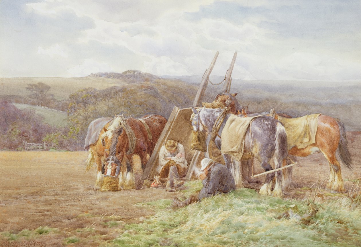 Pihenés a mezőn alkotó: Charles James Adams