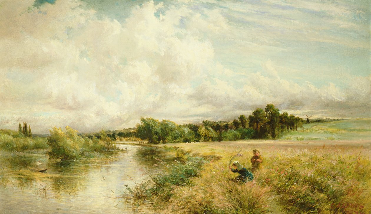 Fiatal nádgyűjtők alkotó: Charles James Lewis