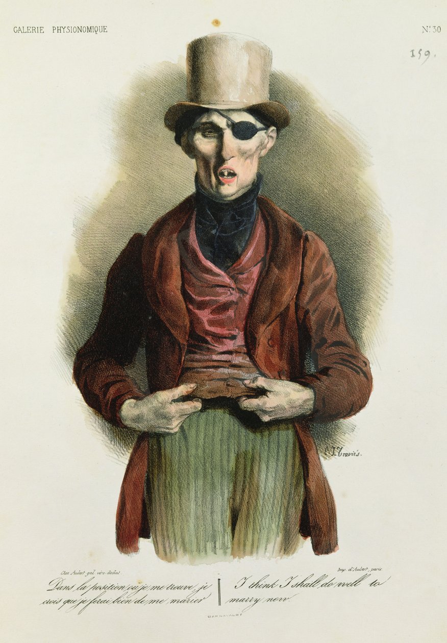 "Azt hiszem, jól teszem, ha most megházasodom", 30. sz. a "Galerie Physionomique"-ból. alkotó: Charles Joseph Travies de Villiers