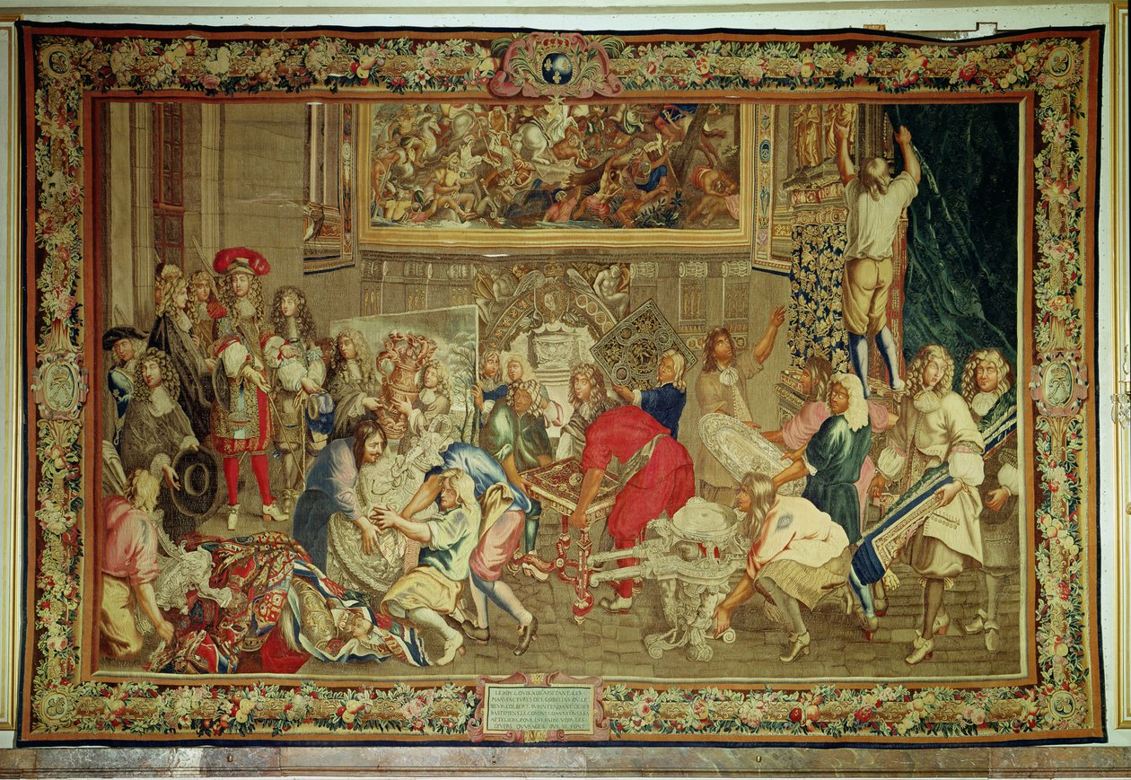 XIV. Lajos (1638-1715) látogatás a Gobelins gyárban, 1667. október 15. (szőttes) alkotó: Charles Le Brun