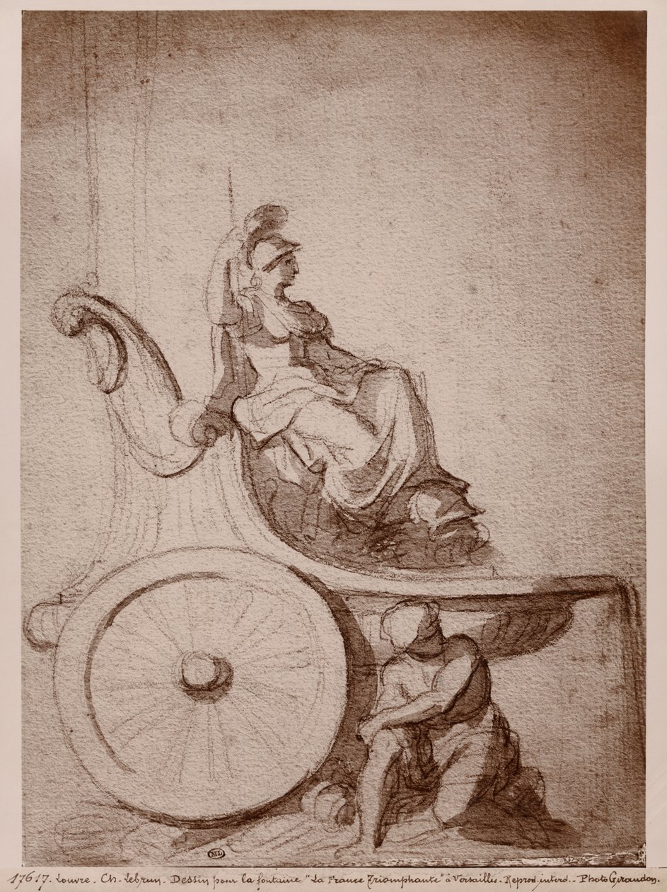 Diadalmas Franciaország, 1674 körül (pierre noire és szürke mosás papíron) alkotó: Charles Le Brun