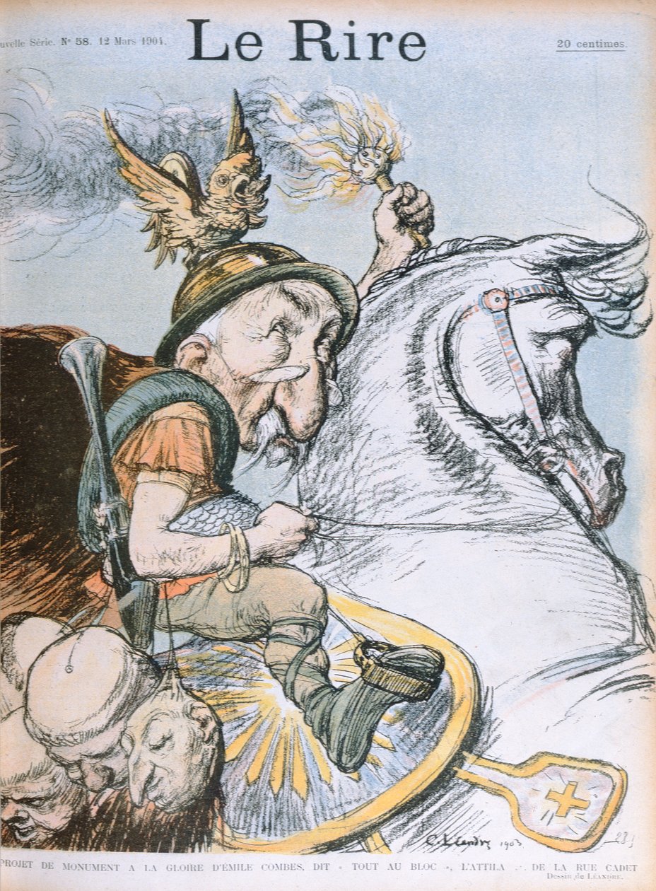 Emile Combes karikatúrája, a „Le Rire” magazin borítója, 1903. március 12. alkotó: Charles Leandre
