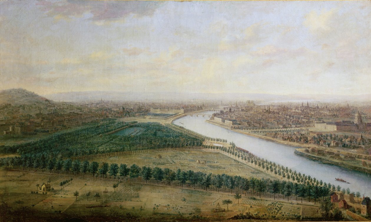 Párizs, a Champs-Elysees fölött, 1740 körül alkotó: Charles Leopold Grevenbroeck