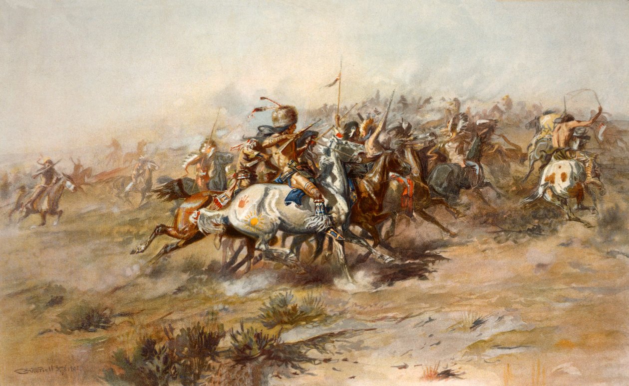 The Battle of Little Bighorn, 1876. június, pub. 1905 alkotó: Charles Marion Russell