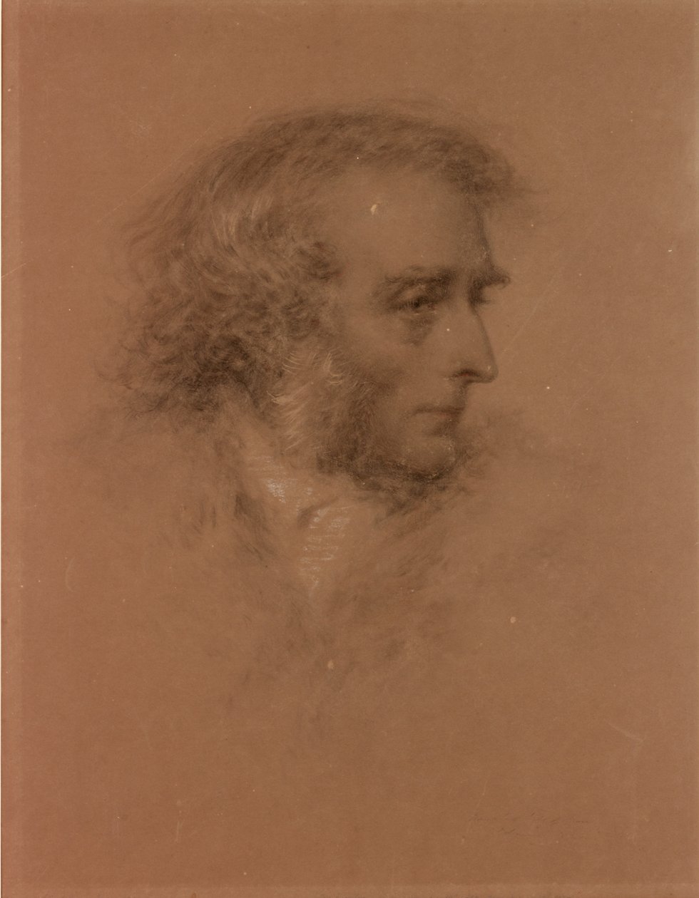 John Martin a halálos ágyán (fekete kréta papíron) alkotó: Charles Martin