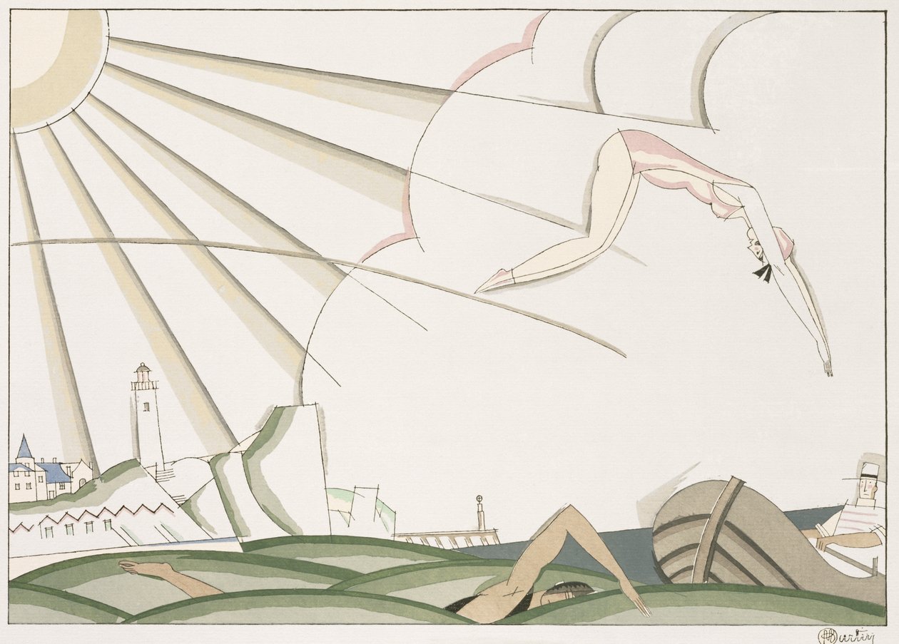 The Dive, 1920 körül (sablon papíron) alkotó: Charles Martin