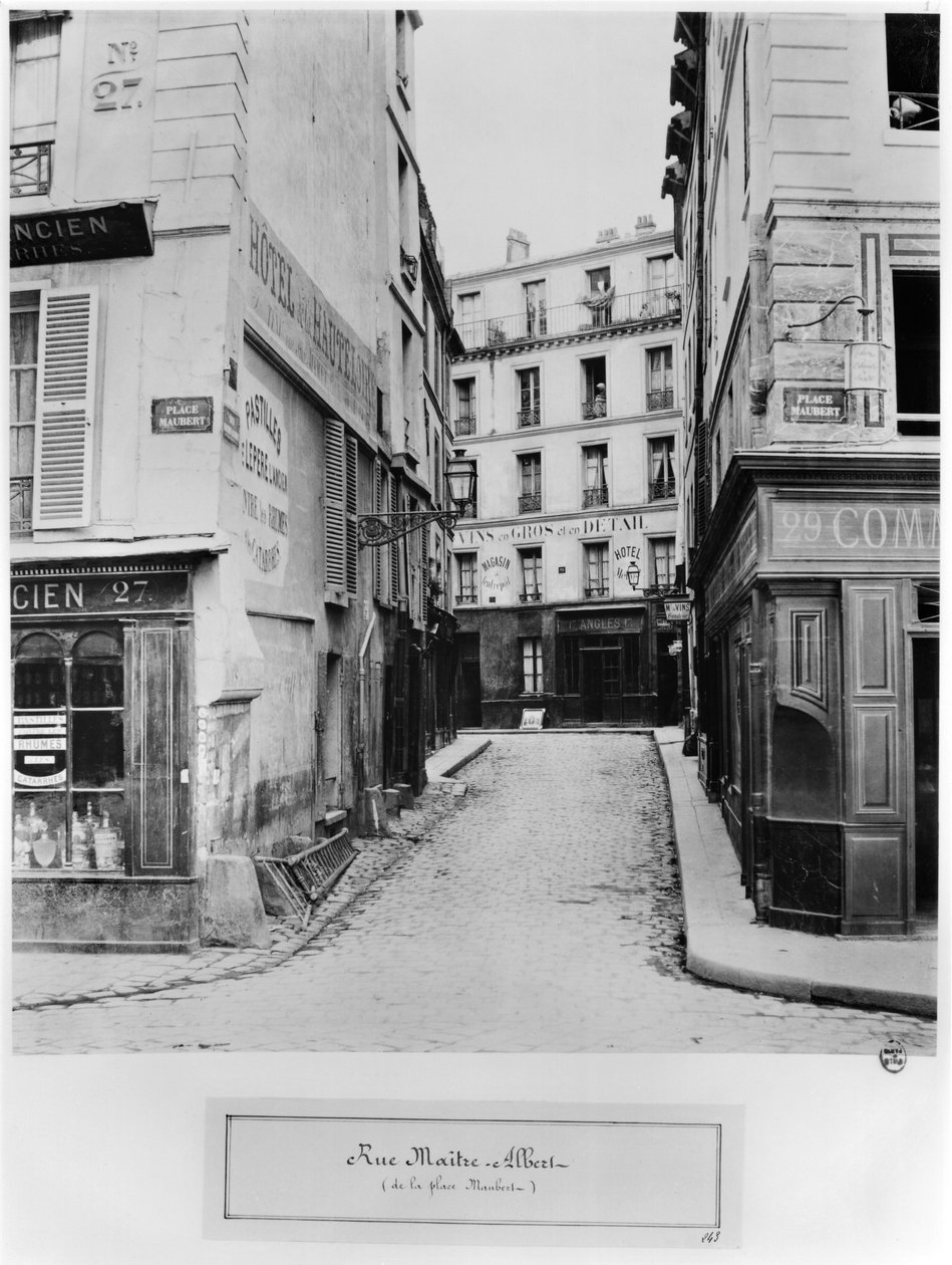 Rue Maitre Albert (Maubert helyről) Párizs, 1858-78 alkotó: Charles Marville