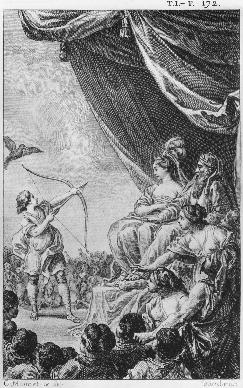 Formosante és Amazan, illusztráció Voltaire (1694-1778) „La Princesse de Babylone” című művéből alkotó: Charles Monnet