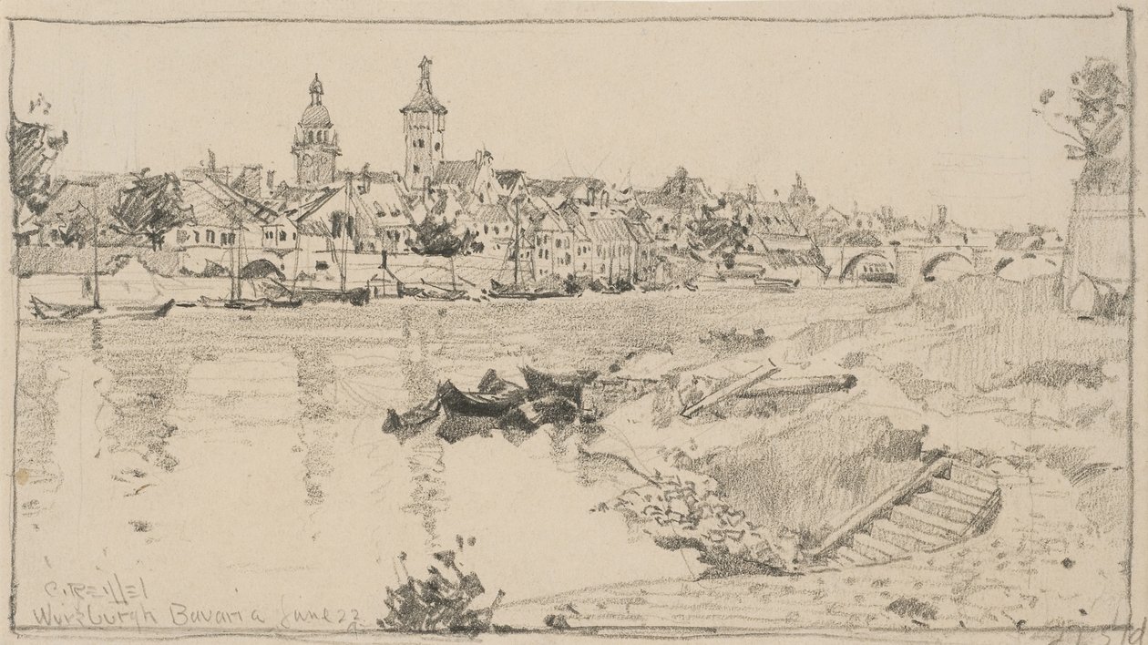 Würzburgh, Bajorország, 1892. június 22. (grafit papíron) alkotó: Charles P. Reiffel