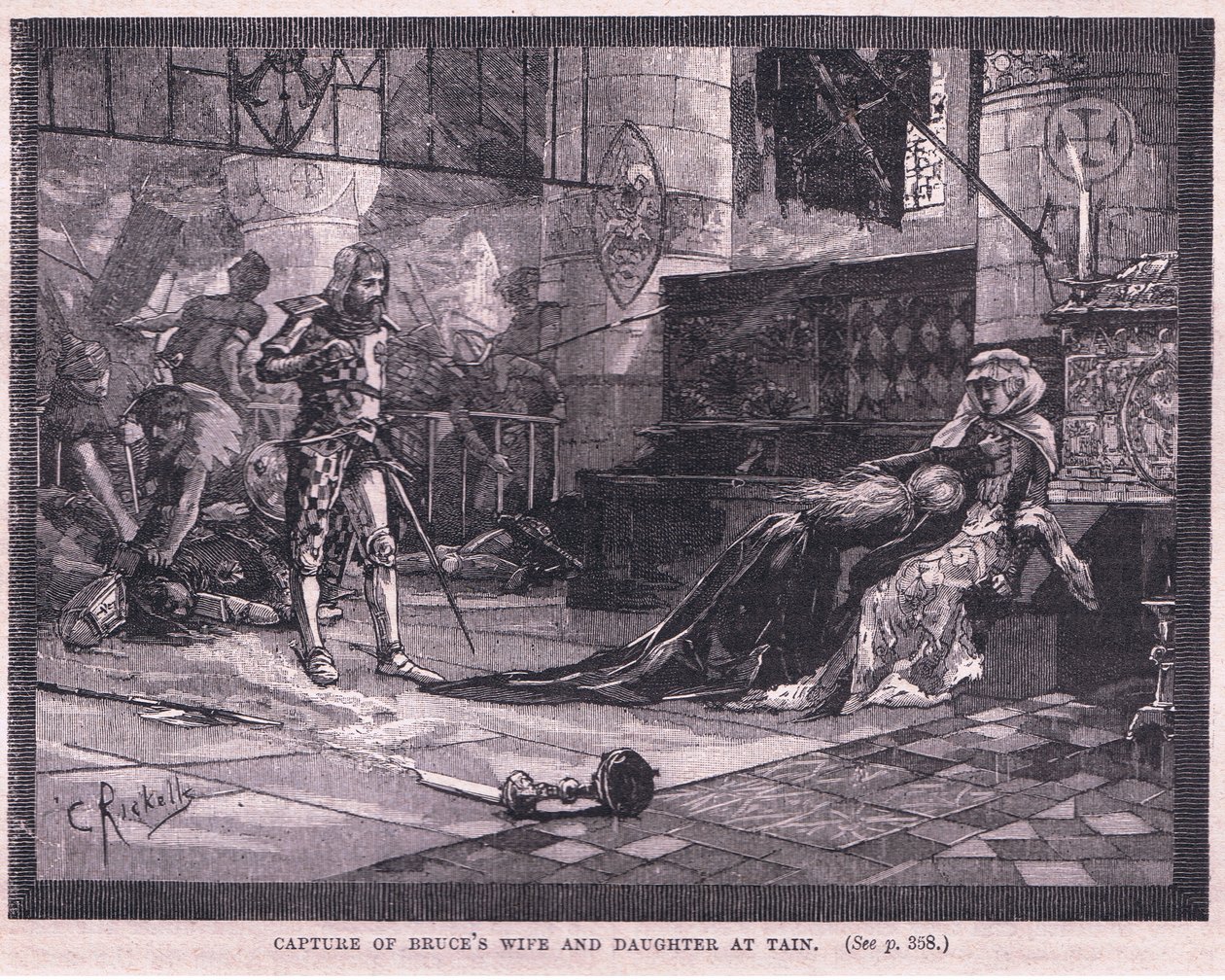 Bruce feleségének és lányának elfogása Tainban i.sz. 1306-ban alkotó: Charles Ricketts