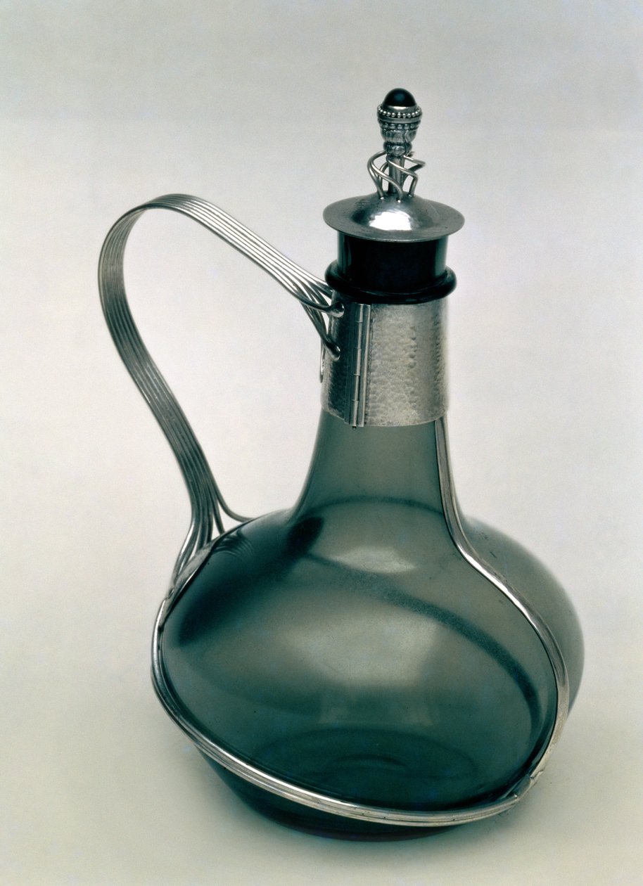 Dekantáló ezüst foglalattal, 1904-5 körüli évjárat alkotó: Charles Robert Ashbee