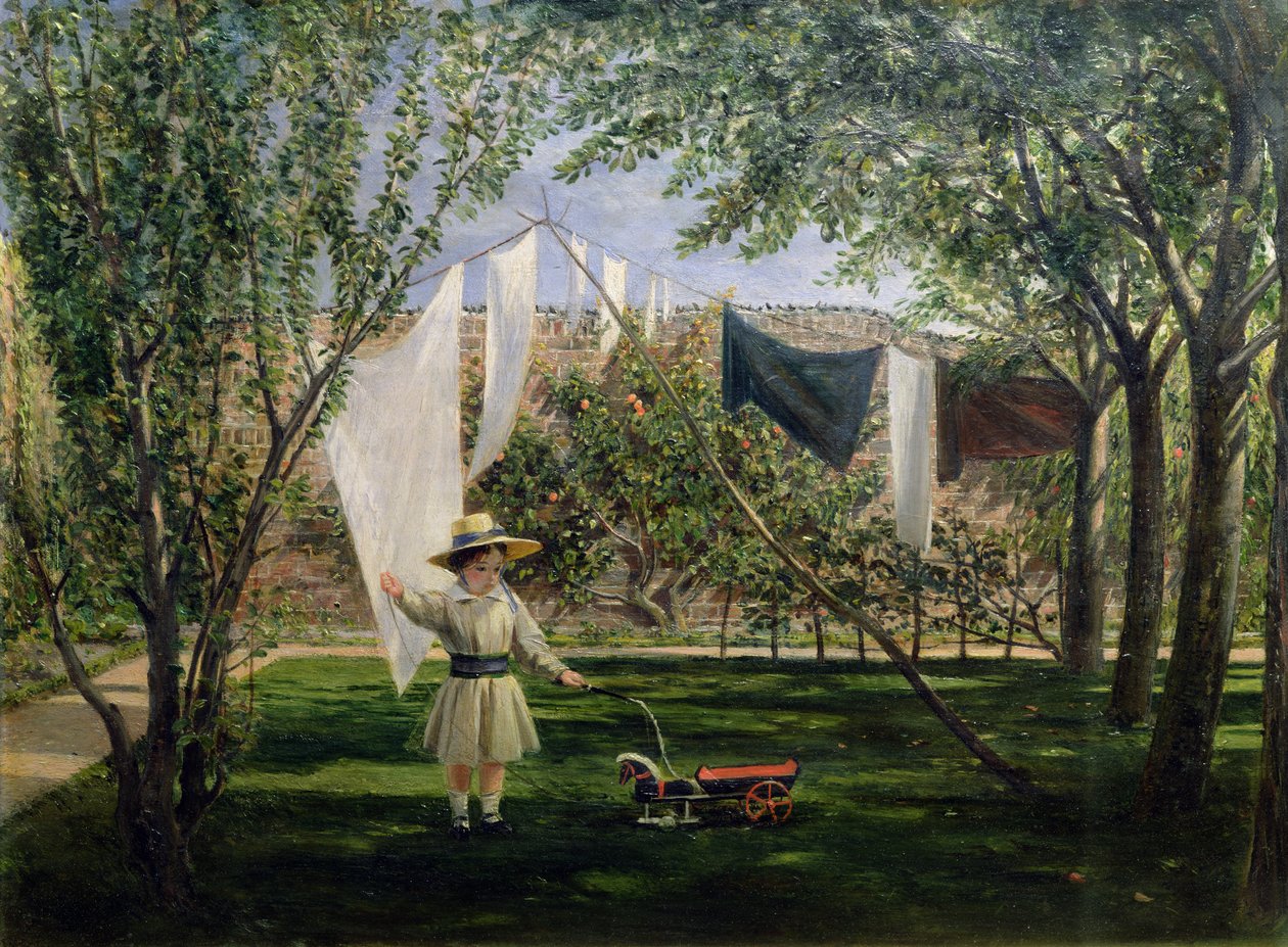 Egy kerti jelenet egy fiúval, a művész fiával, George Dunlop Leslie-vel, 1840 alkotó: Charles Robert Leslie