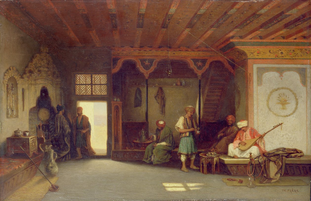 Egy keleti kávézó belseje alkotó: Charles Theodore Frere