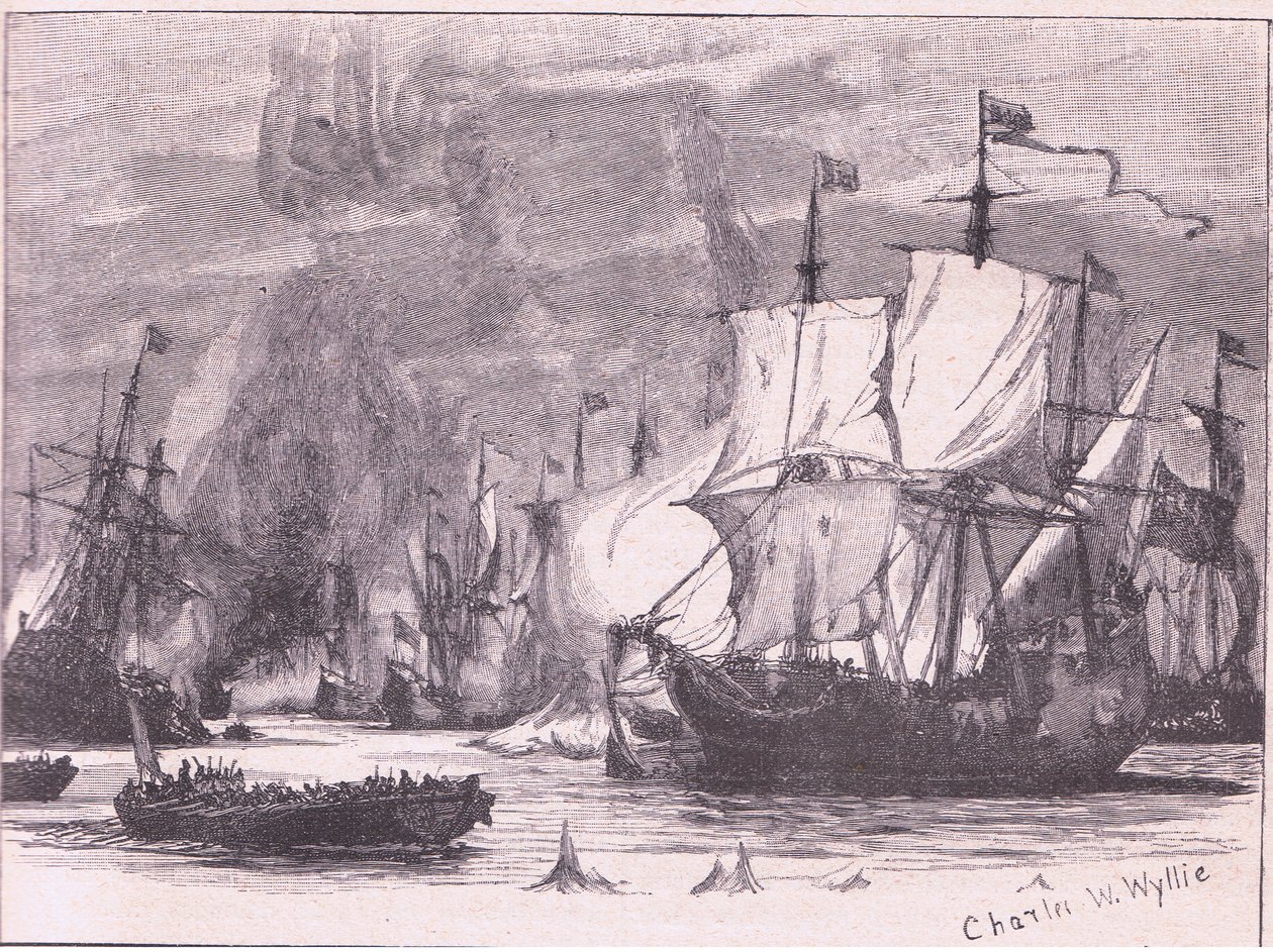 Tengeri harc a Passaro-foknál Kr. u. 1718 alkotó: Charles William Wyllie