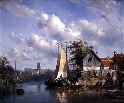 Nyári jelenet (olaj, vászon) alkotó: Charles Henri Joseph Leickert