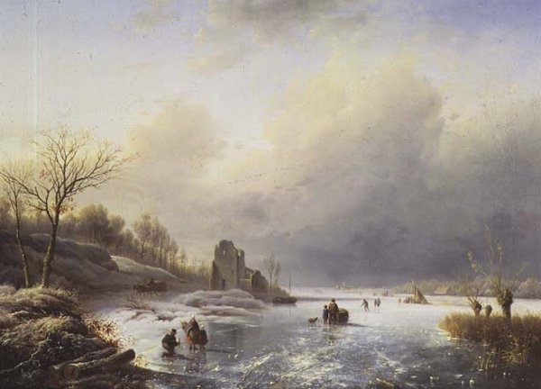 Téli jelenet alkotó: Charles Henri Joseph Leickert