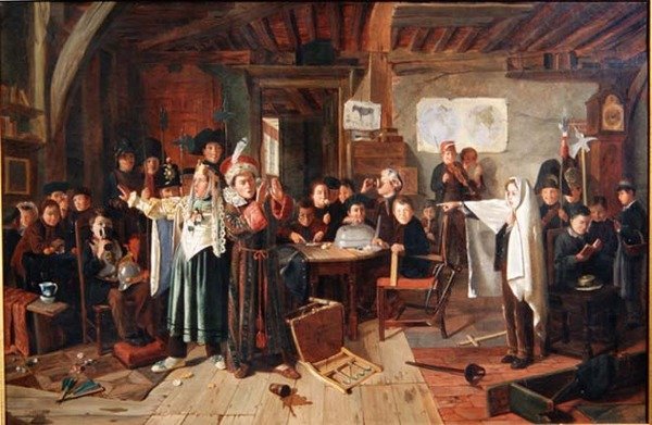 The Masquerade, 1855 körül (olaj, vászon) alkotó: Charles Hunt