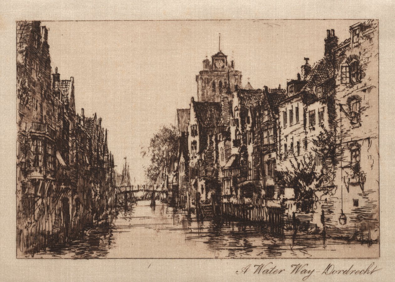 Egy vízi út, Dordrecht, 1885. alkotó: Charles A. Vanderhoof