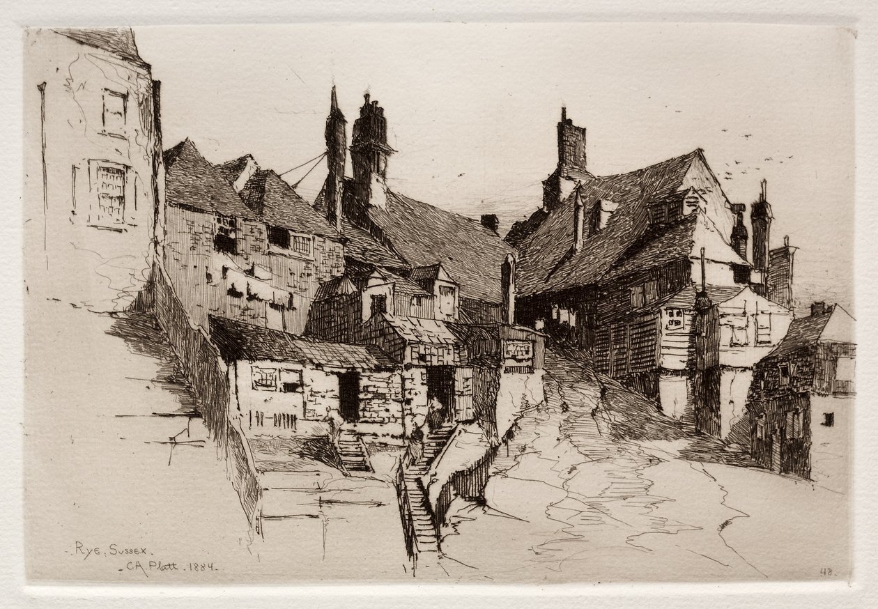 Rye, Sussex, Anglia, 1884. alkotó: Charles Adams Platt