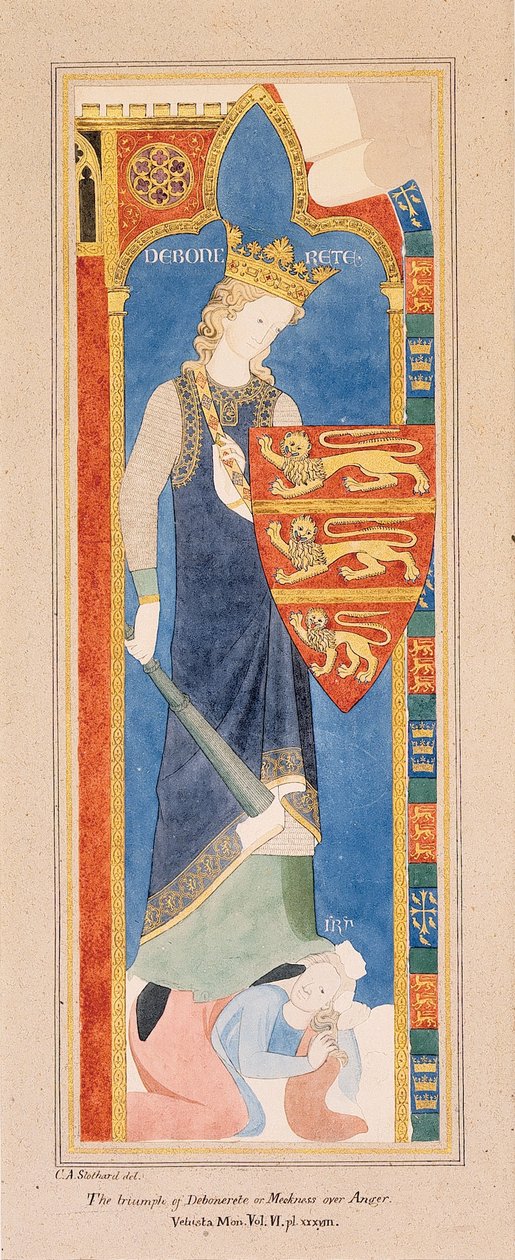 Az erények Largesce és Debonerete (Debonerete) alkotó: Charles Alfred Stothard