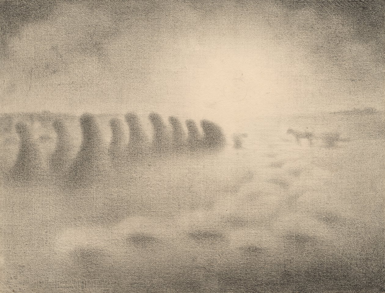 Az aratás vége alkotó: Charles Angrand