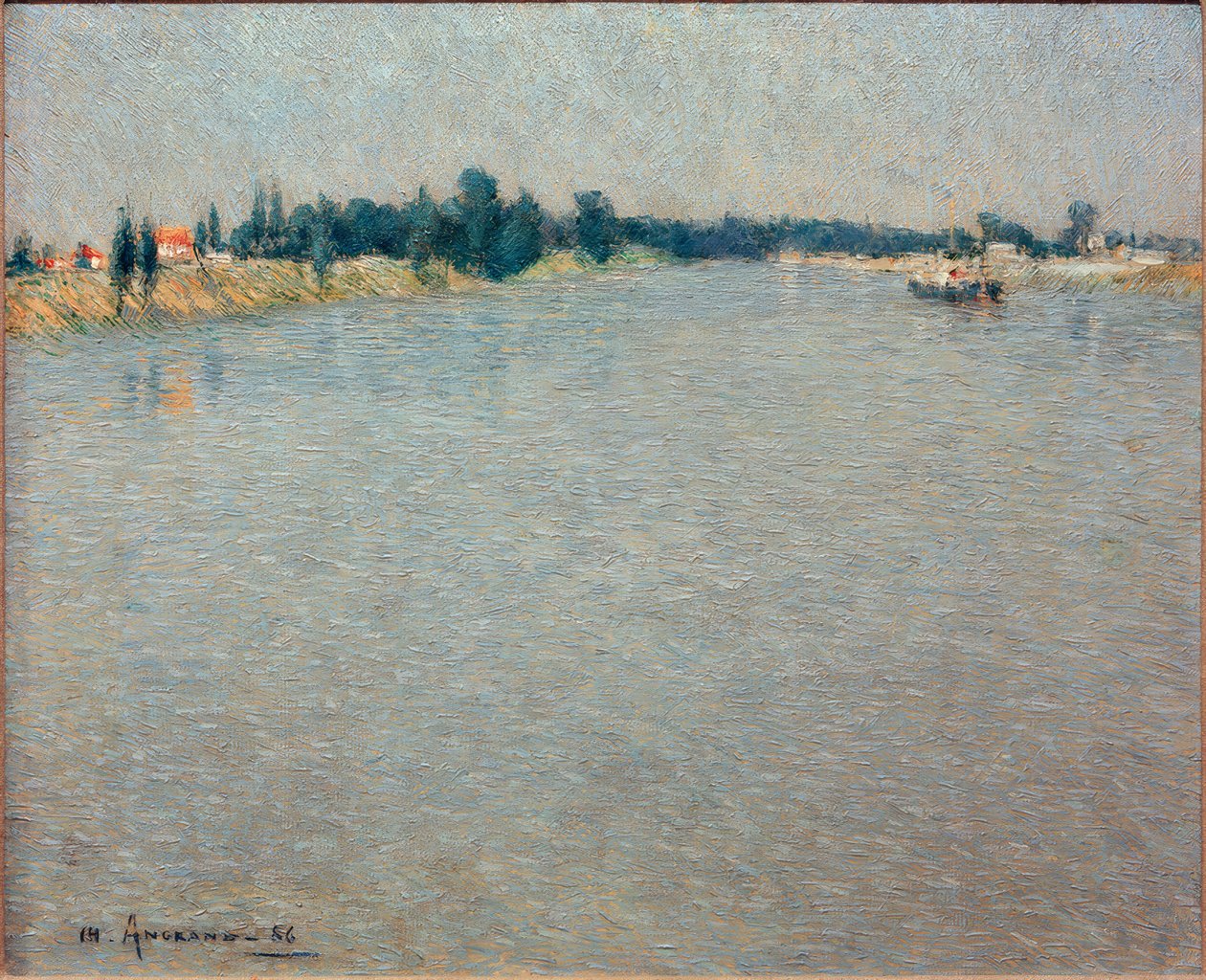A Szajna – reggel alkotó: Charles Angrand