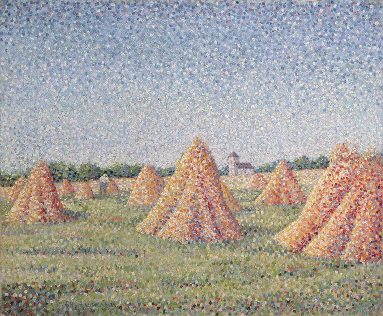 Az aratás, 1890 alkotó: Charles Angrand