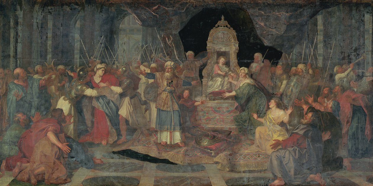 Atáliát üldözték a templomból, 1710 alkotó: Charles Antoine Coypel