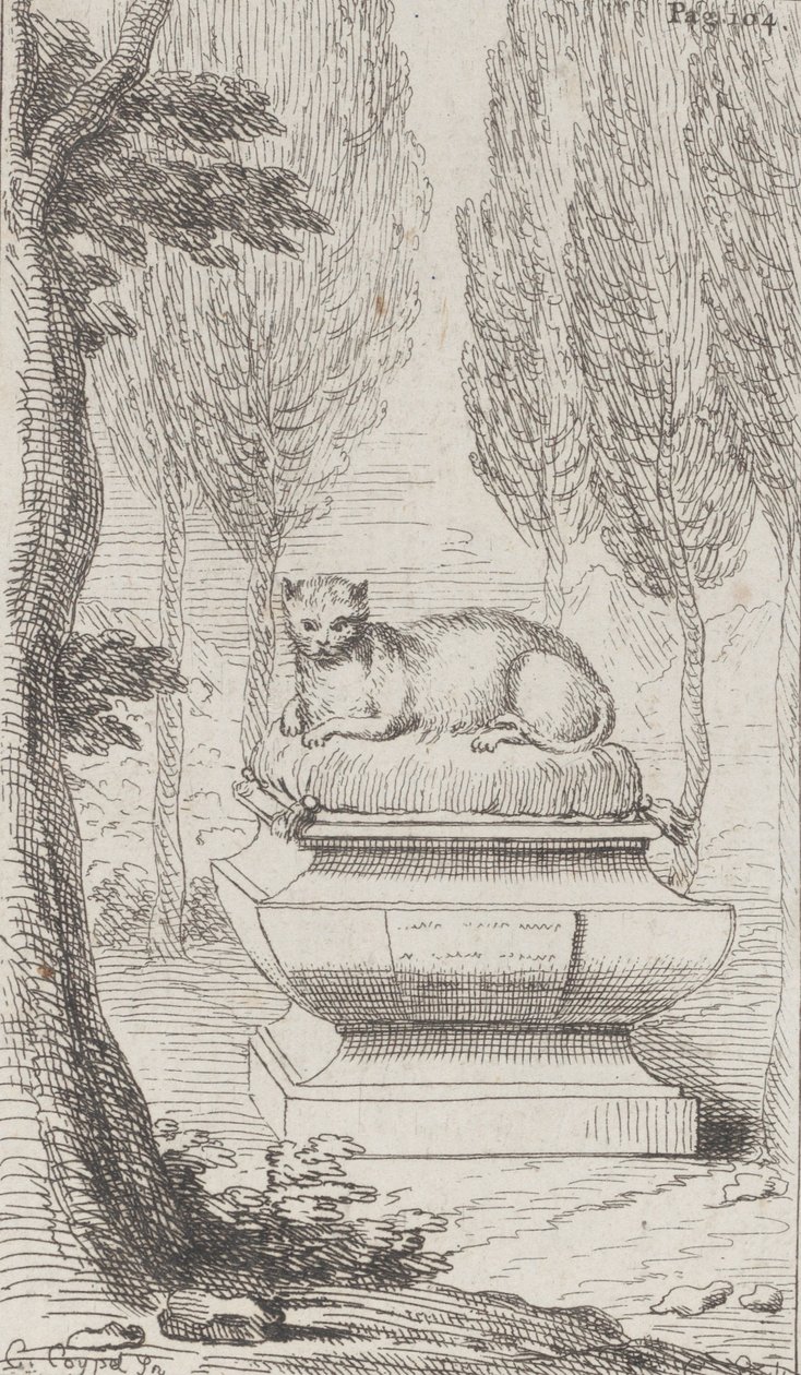 Macska a sír tetején, 1714-52., 1714-52. alkotó: Charles Antoine Coypel