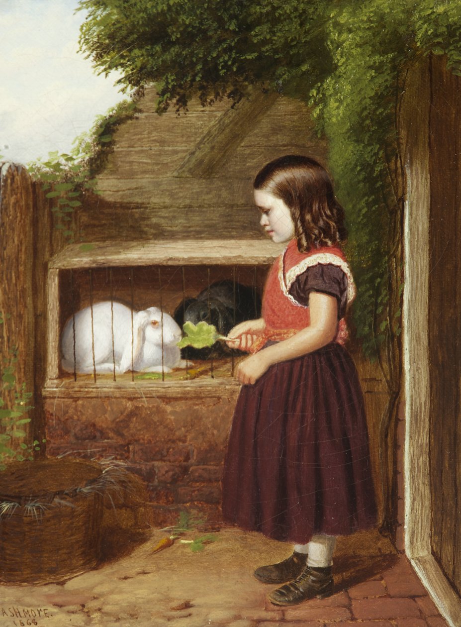 A nyulak etetése, 1868 alkotó: Charles Ashmore