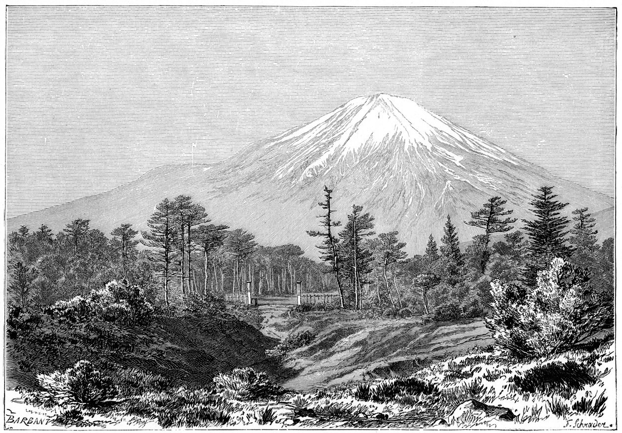 Fuji-hegy, Japán, 1895. alkotó: Charles Barbant