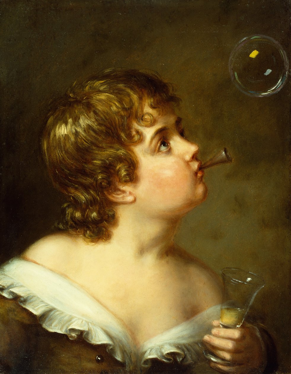 Buborékfújás (olaj, vászon) alkotó: Charles Bird King