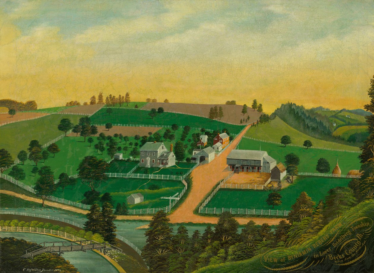 Kilátás Benjamin Reber farmjáról, 1872. alkotó: Charles C. Hofmann