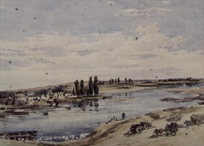 Kilátás Amboise-ra alkotó: Charles Claude Pyne