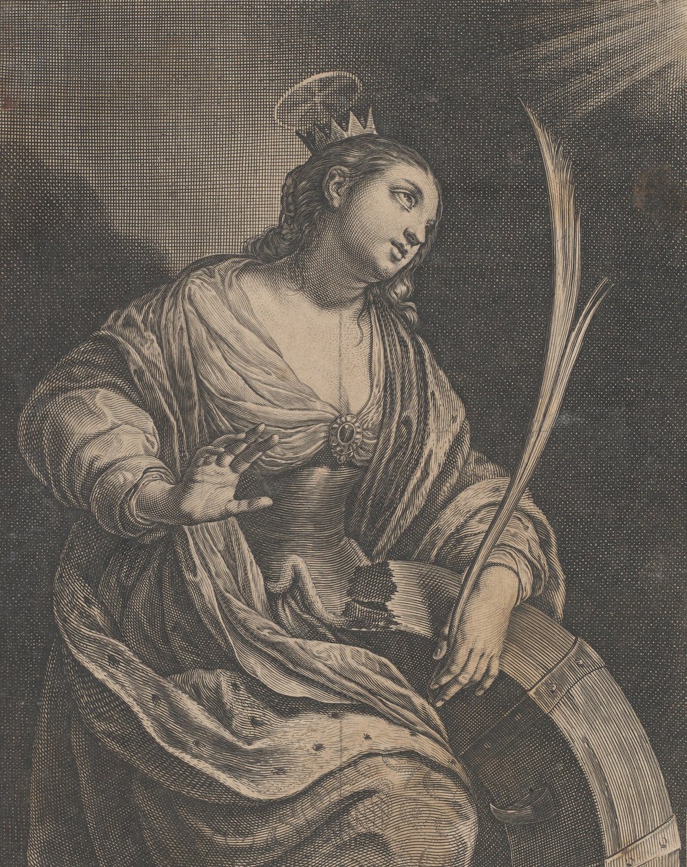 Alexandriai Szent Katalin, kb. 1630. alkotó: Charles David