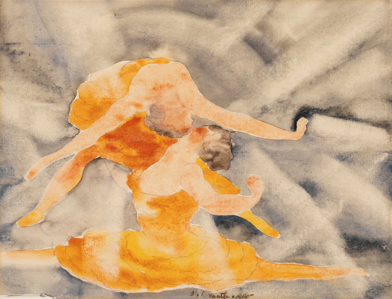 Két női akrobata, 1916 (wc papíron) alkotó: Charles Demuth