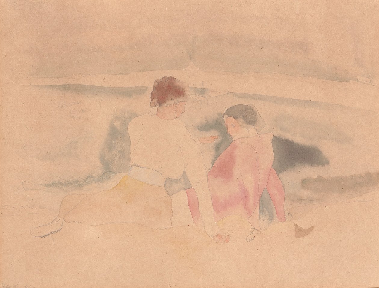 Cím nélkül (Két nő és csónakok) alkotó: Charles Demuth