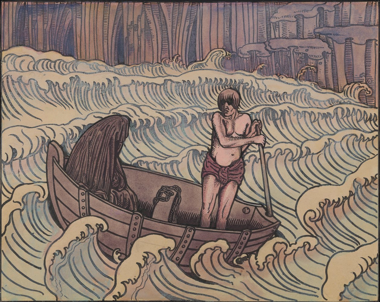 Charon, 1896 körül. alkotó: Charles Doudelet