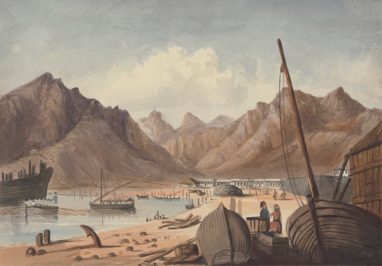 Földközi-tengeri kikötő (vagy Aden?) alkotó: Charles Dyce