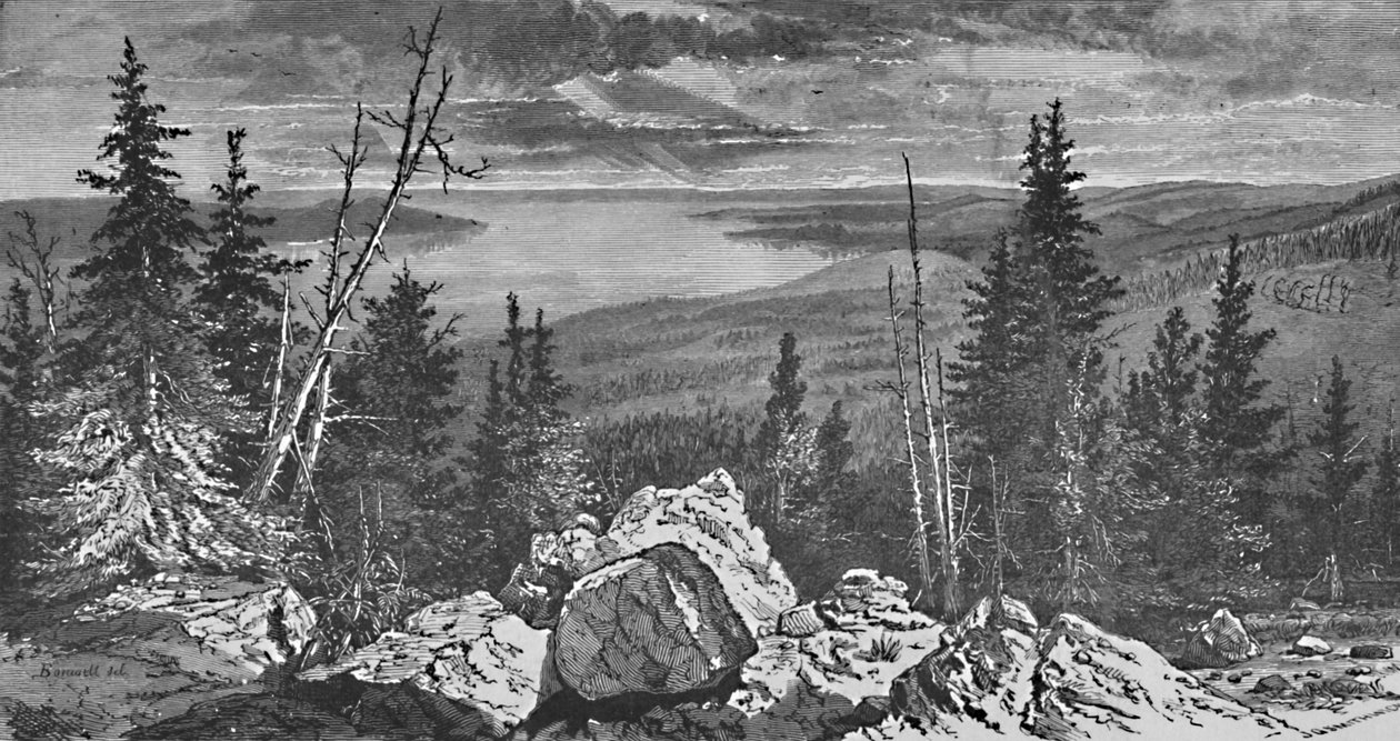 Yellowstone Lake, 1883 alkotó: Charles E. H. Bonwill