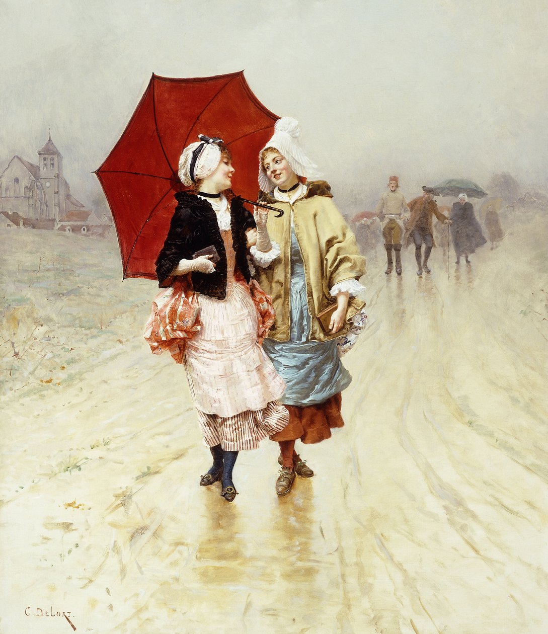 A vörös esernyő, alkotó: Charles Edouard Delort