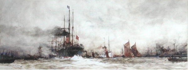 A Temze a Blackwall Reach-nél alkotó: Charles Edward Dixon