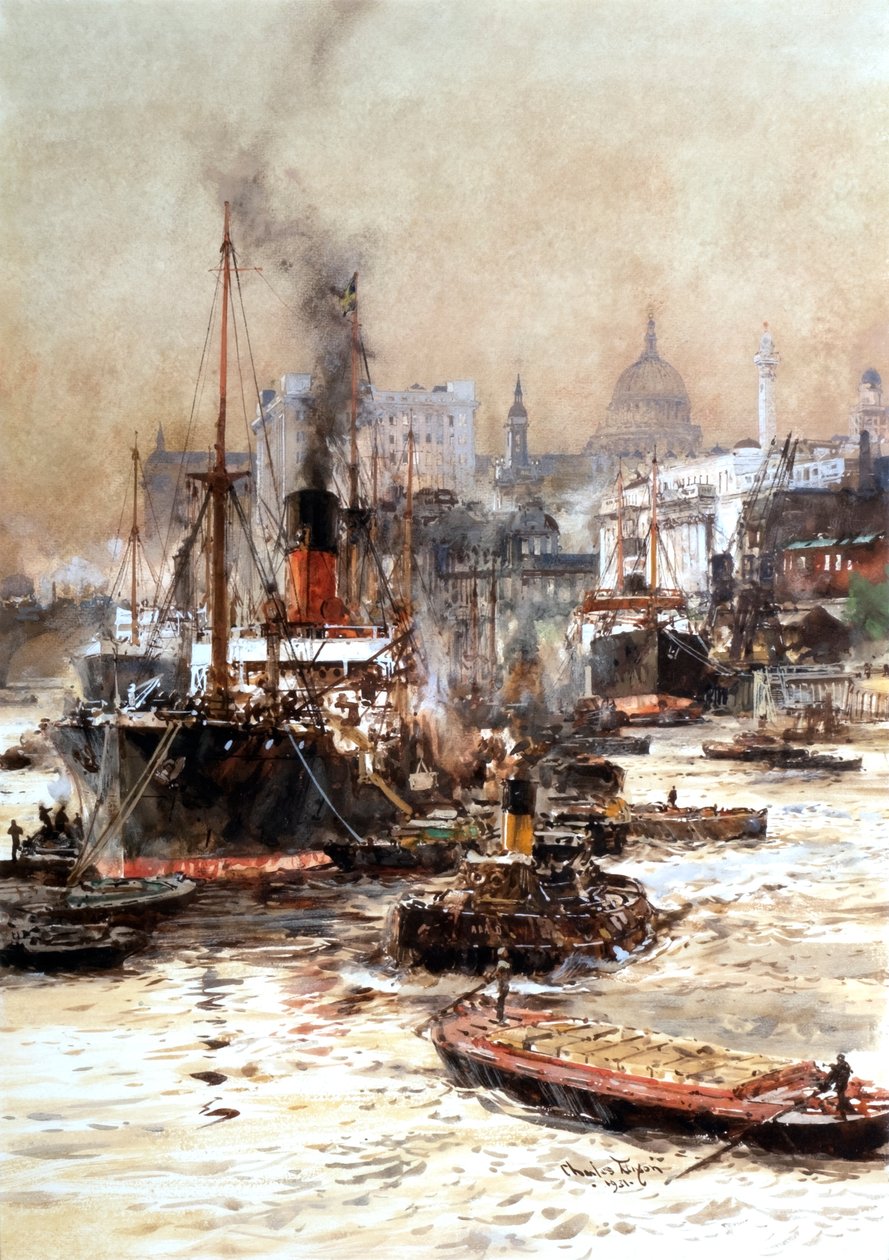 A Temze a St Pauls alatt alkotó: Charles Edward Dixon