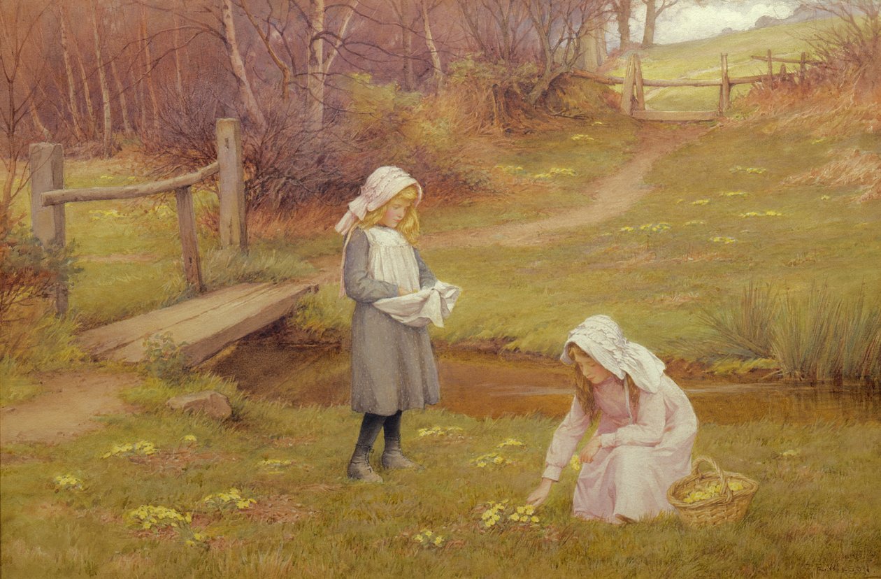 The Primrose Gatherers (WC) alkotó: Charles Edward Wilson