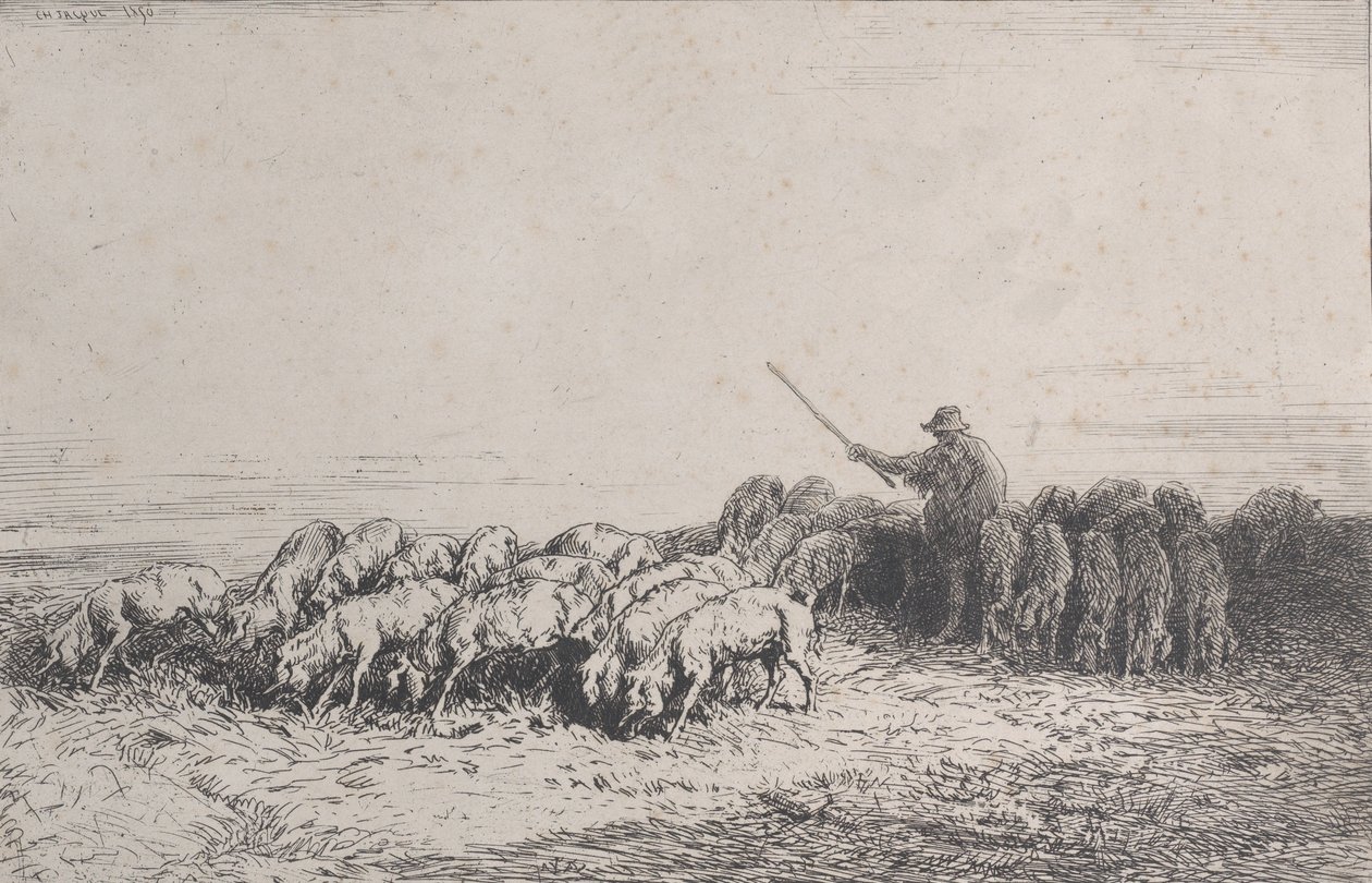 Egy disznócsorda, 1850. alkotó: Charles Emile Jacque